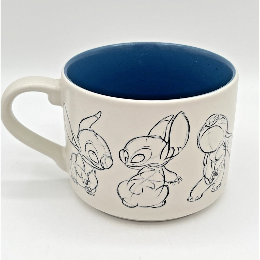 Disney Parks Lilo & STITCH Animation Artist Sketch 14oz Stackable Coffee Mug EUC